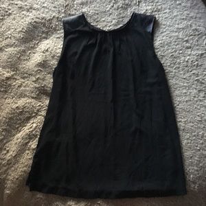 Loft Medium Black Blouse with Pleather Shoulders